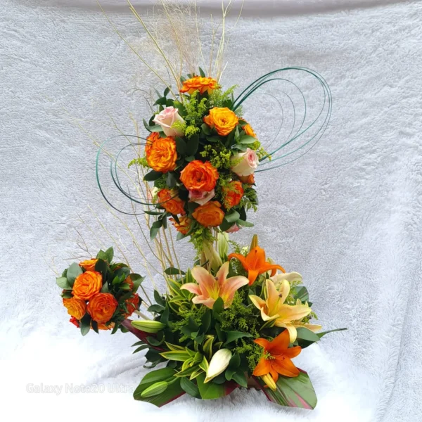 Arreglo floral de dos pisos