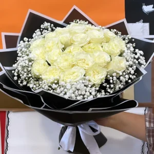 Bouquet de rosas blancas
