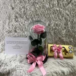 Rosa preservada con Ferreros Rocher